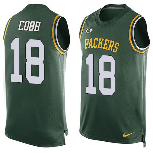 Nike Packers #18 Randall Cobb Green Team Color Men's Stitched NFL Limited Tank Top Jersey - Click Image to Close